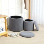 Modern Fabric Storage Ottoman, Set Of 2 | Dove Gray