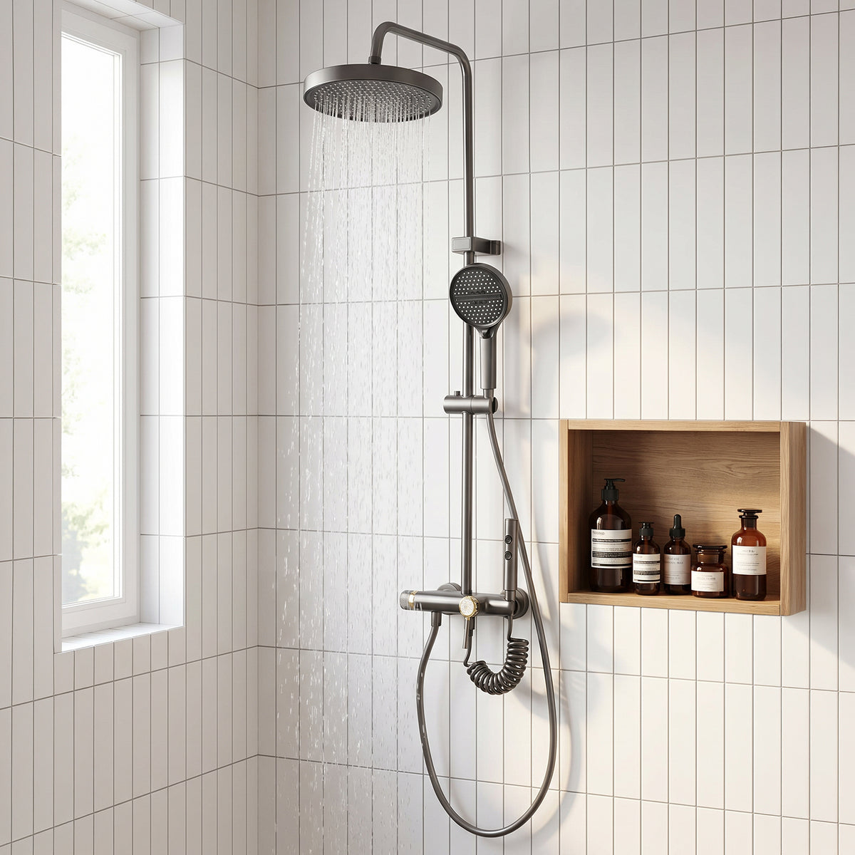 Breeins Wall-mount Bathroom Shower System Set With Bidet