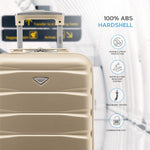 55x35x20cm Cabin Carry On Suitcase Hard Shell Overhead Luggage 100+ Airlines Approved | Cabin | Champagne