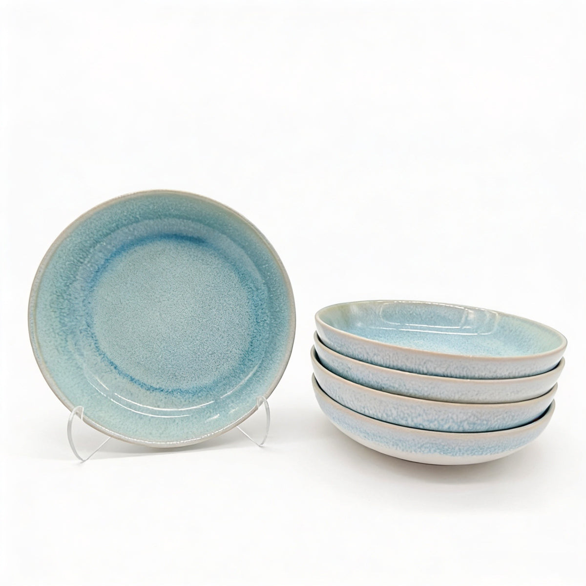 Reactive Blue Glaze Dinnerware Salad Bowl Set 19.5cm | Set of 6 | Blue