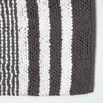 Chenille Stripe Bath Mat | 50 x 80cm | Charcoal Grey