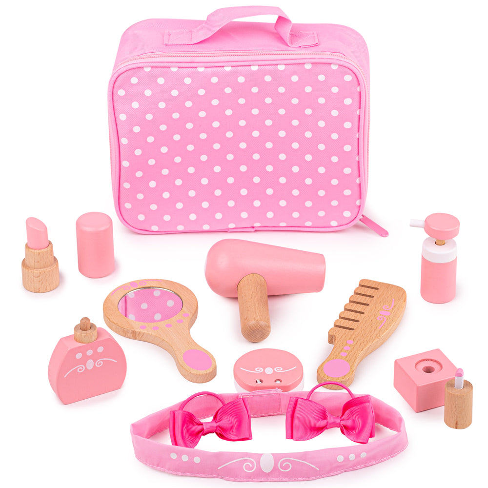 Wooden Vanity Kit For Kids, Consists Of 11 Play Pieces