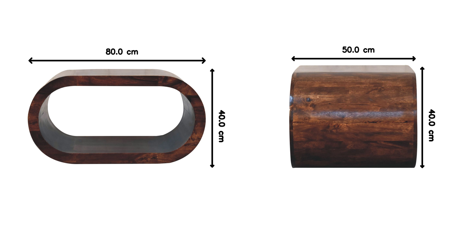 Amaya Solid Wood Coffee Table In Chocolate Brown Finish