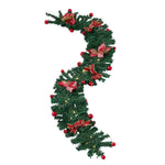 Pre-lit Artificial Christmas Garland | Red