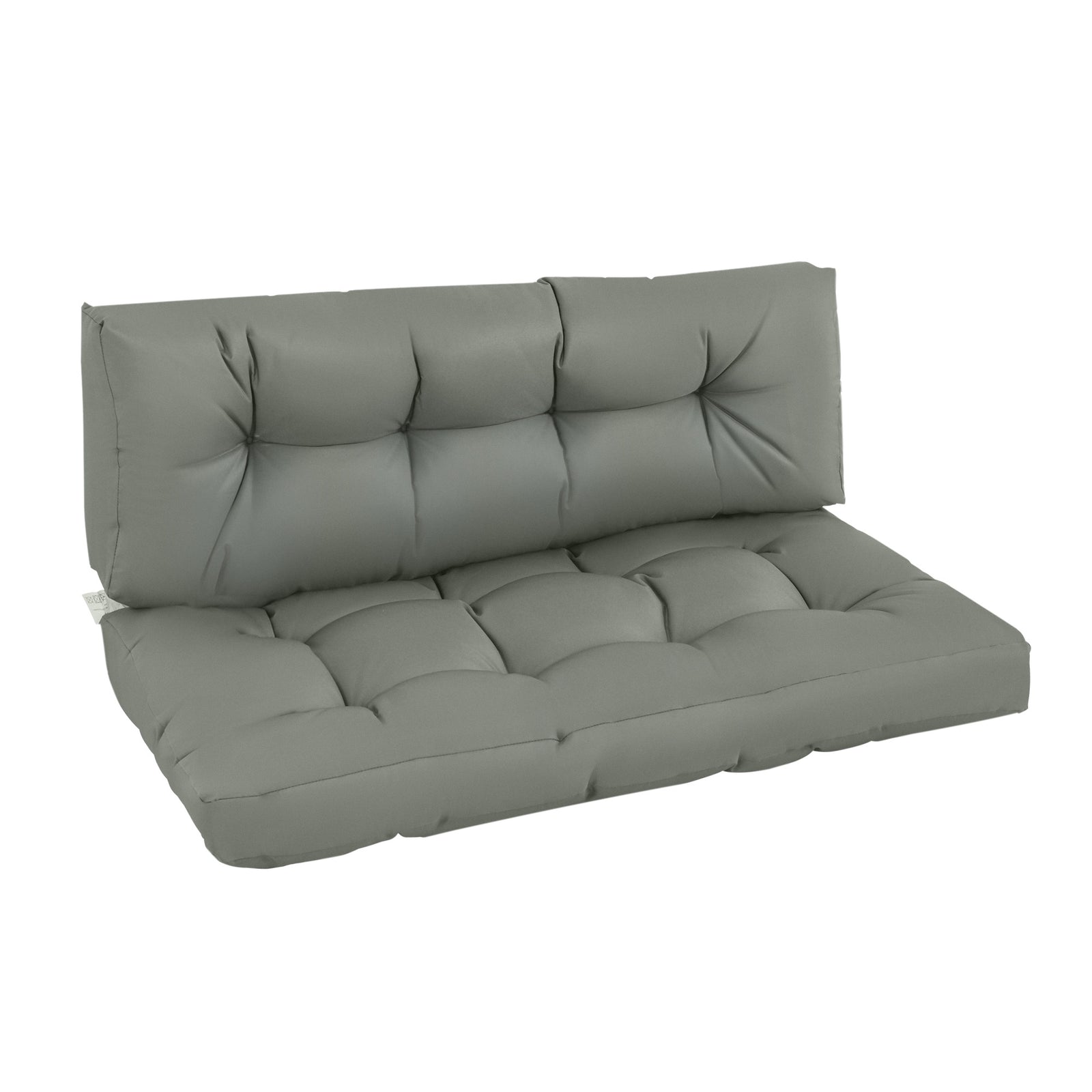 2pcs Garden Tufted Pallet Cushion Seat Pad, Back Cushion | Gray