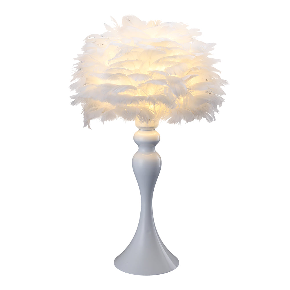 Accent Feather Table Lamp With Led Light