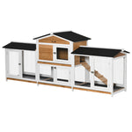 Rabbit Hutch, 2-tier Guinea Pig Hutch, W/ Two Runs, Pull-out Tray