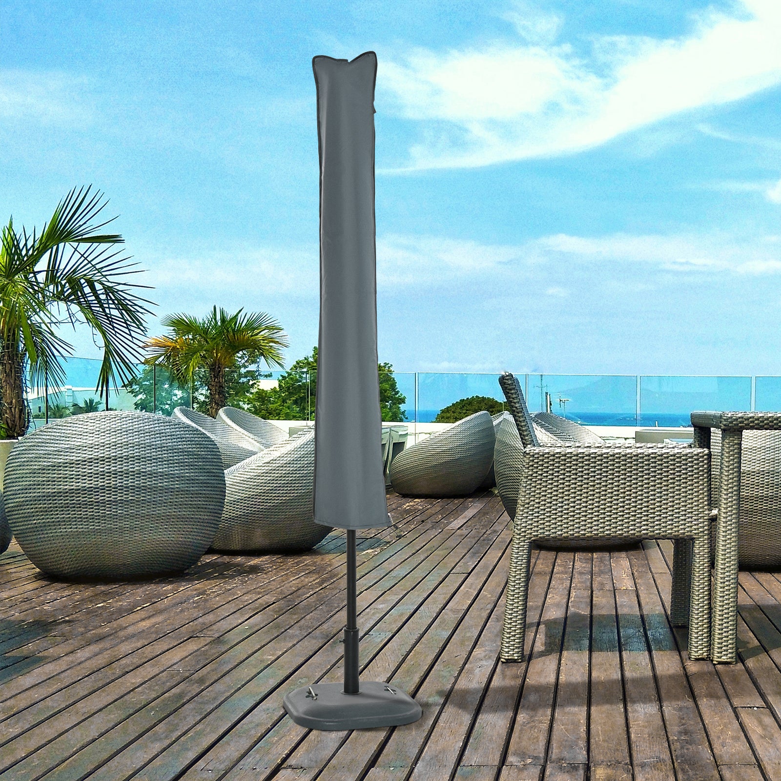 Sun Umbrella Parasol Cover Waterproof Weatherproof Courtyard