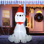 6ft Inflatable Christmas Puppy Dog Wearing Santa Hat