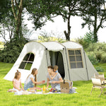 Outsunny 3-4 Man Tunnel Tent, 3000mm Waterproof, Porch