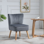Velvet Accent Chair Occasional Tub Chair Living Room | One Size | Gray