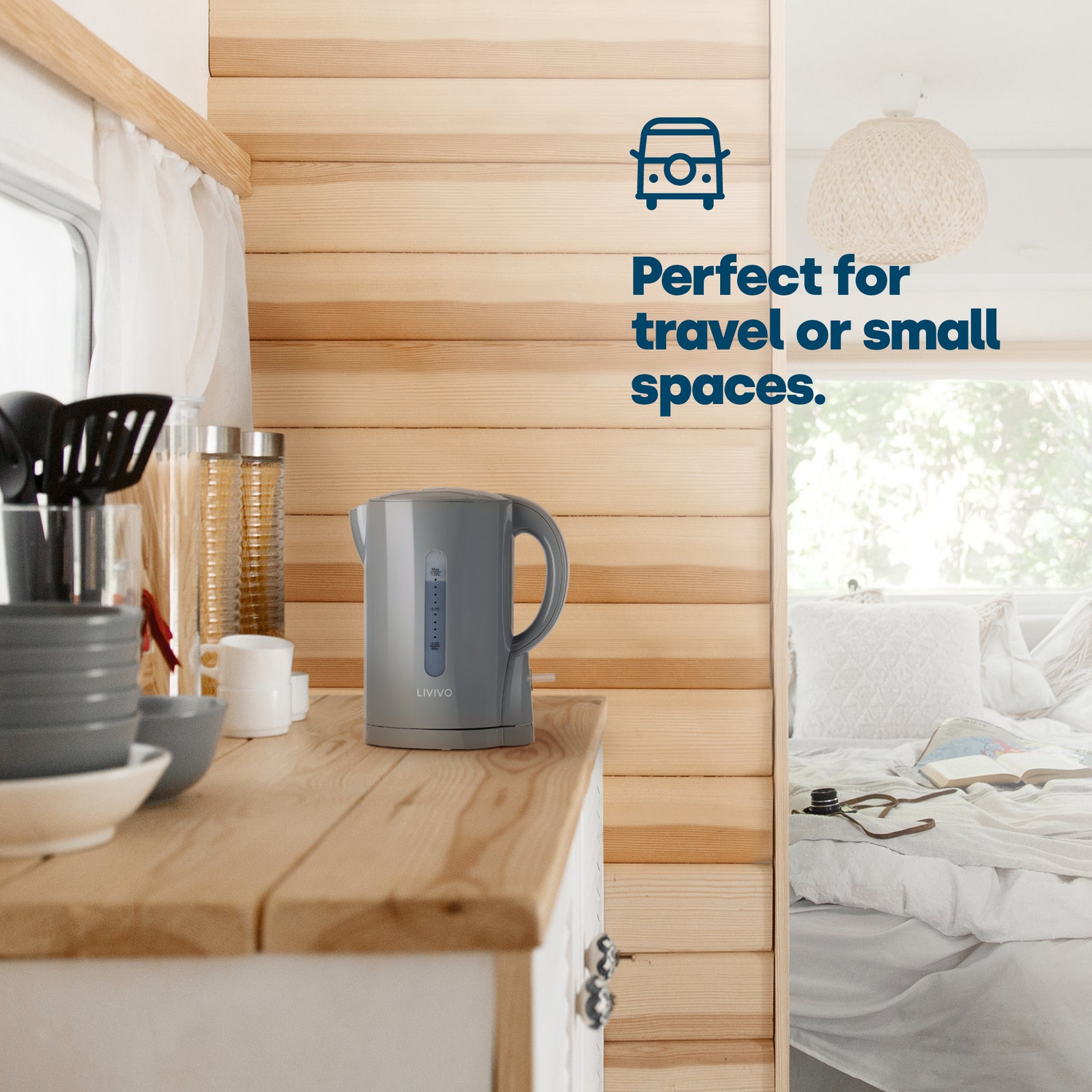1l Travel Kettle - Grey