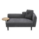 Modern Chaise Lounge With Tray Table & Back Cushion