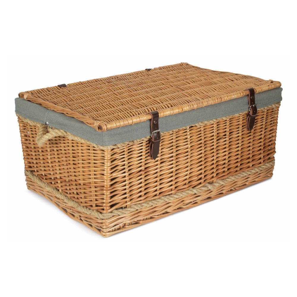 Wicker 72cm Rope Handled Trunk Picnic Basket | Gray