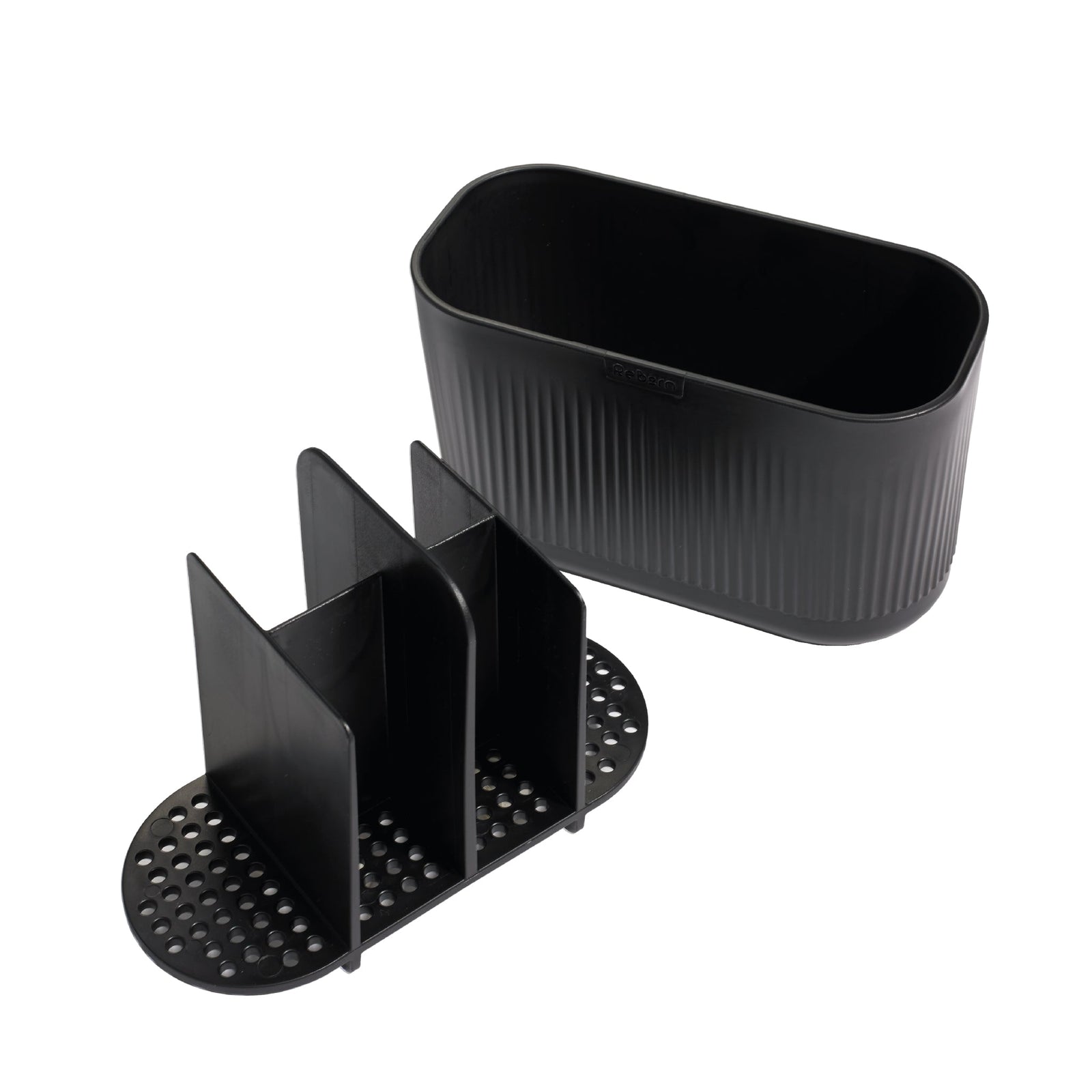 Recycled Large Bathroom Caddy - Six compartments -  Easy to clear removable parts - Made in the UK | Graphite Black