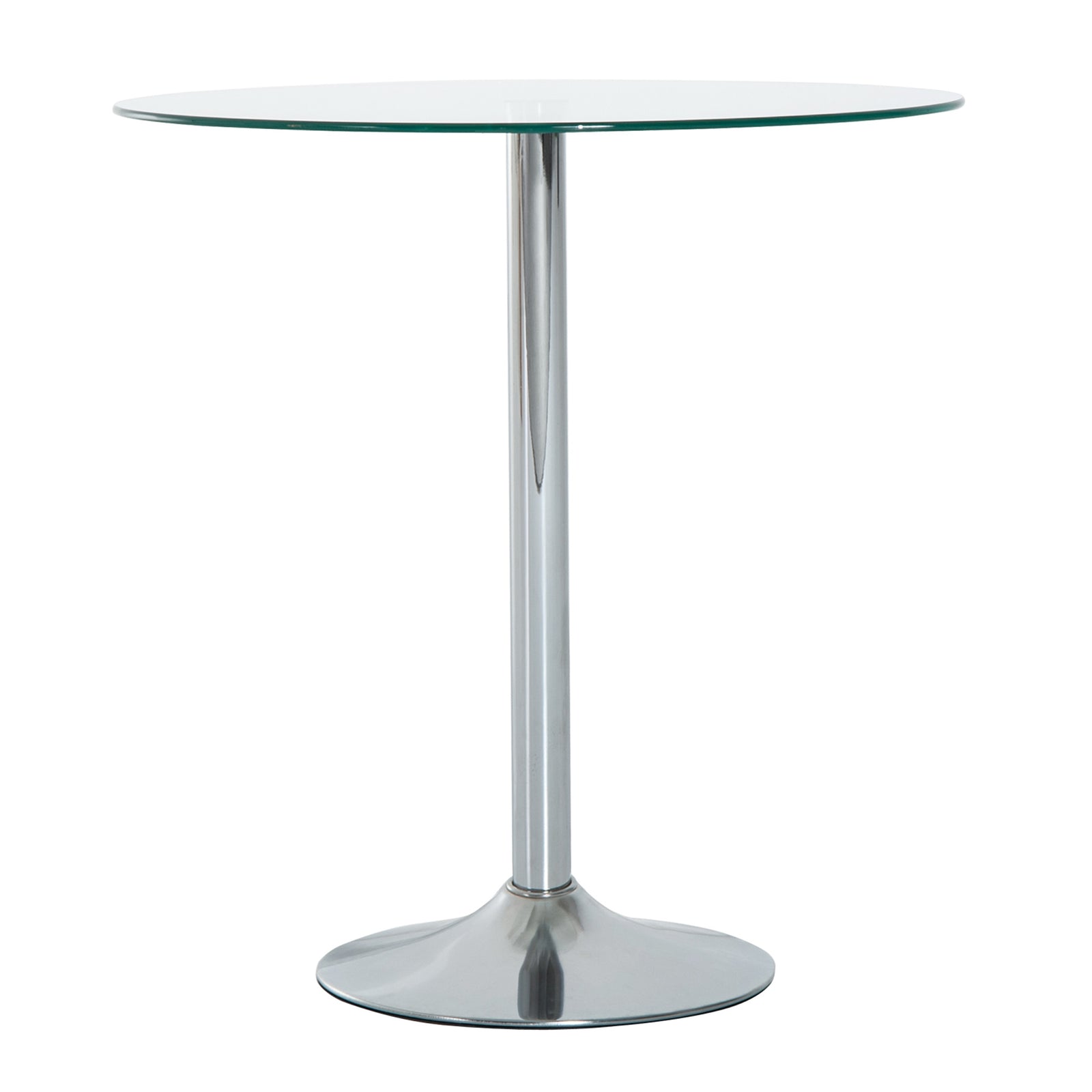 Metal Round Table, Tempered Glass Top, Bistro