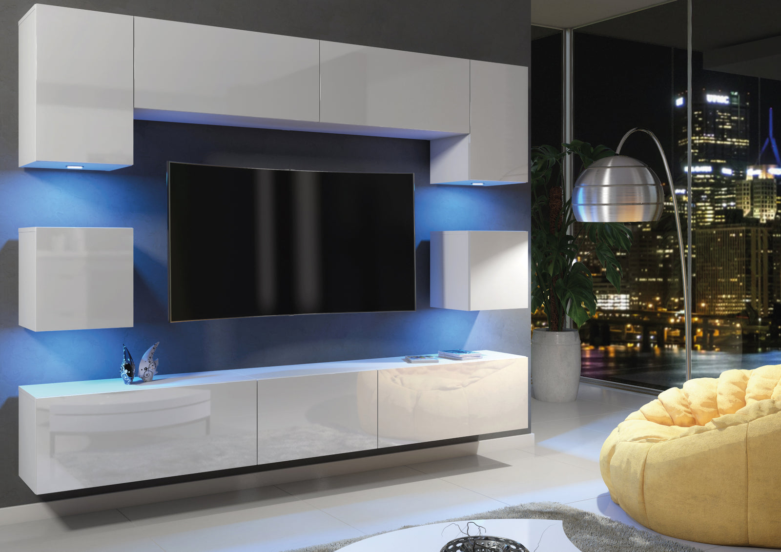 Panorama Wall Tv Unit | White
