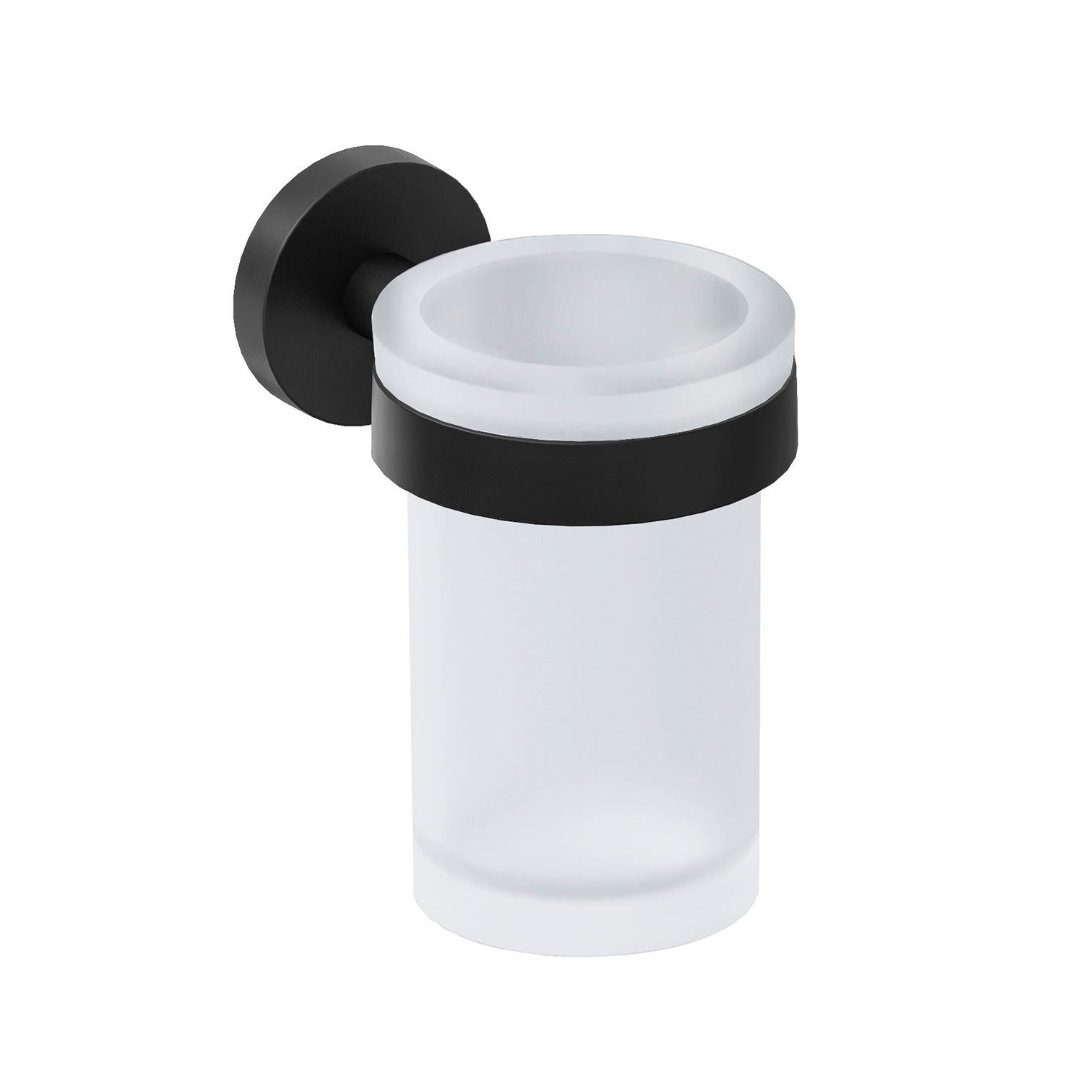 Toothbrush Holder Tumbler, Matt Black, Wall-mounted, Start Collection