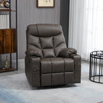 Manual Recliner Chair W/ Footrest Cup Holder | Brown