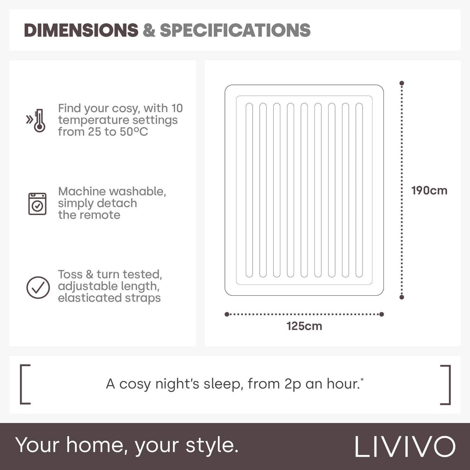 Ultrasnug Electric Under blanket Dual-control - White | Double | White