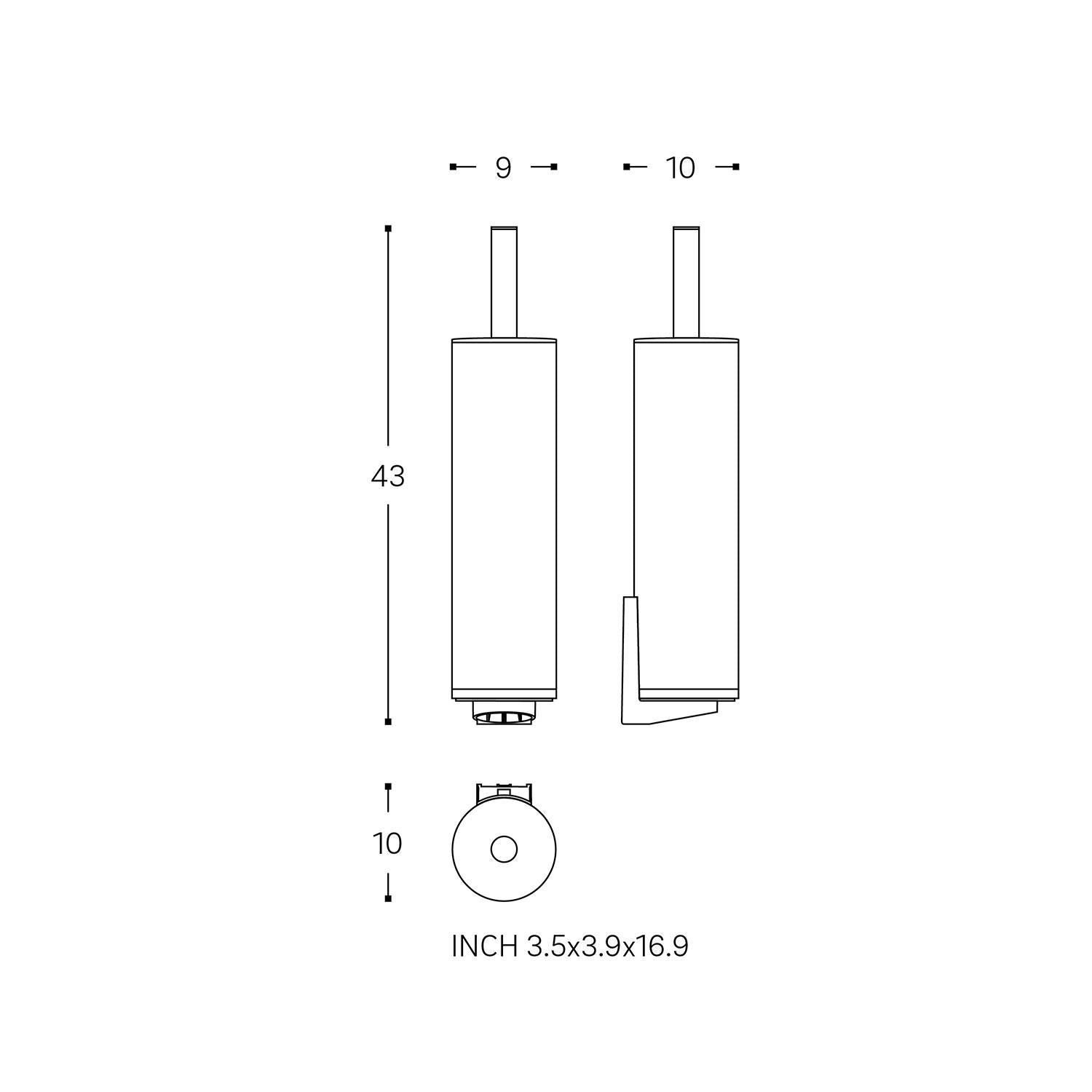 Toilet Brush, Black Matt, Freestanding Or Wall-mounted. Collection Bwc