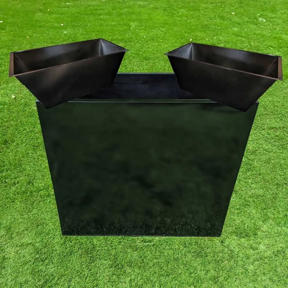 Long Zinc Galvanised Tall Trough Planter | 120cm x 40cm x 100cm | Black Gloss