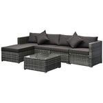 6 Pieces Rattan Furniture Set Garden Sofa Conservatory | Gray