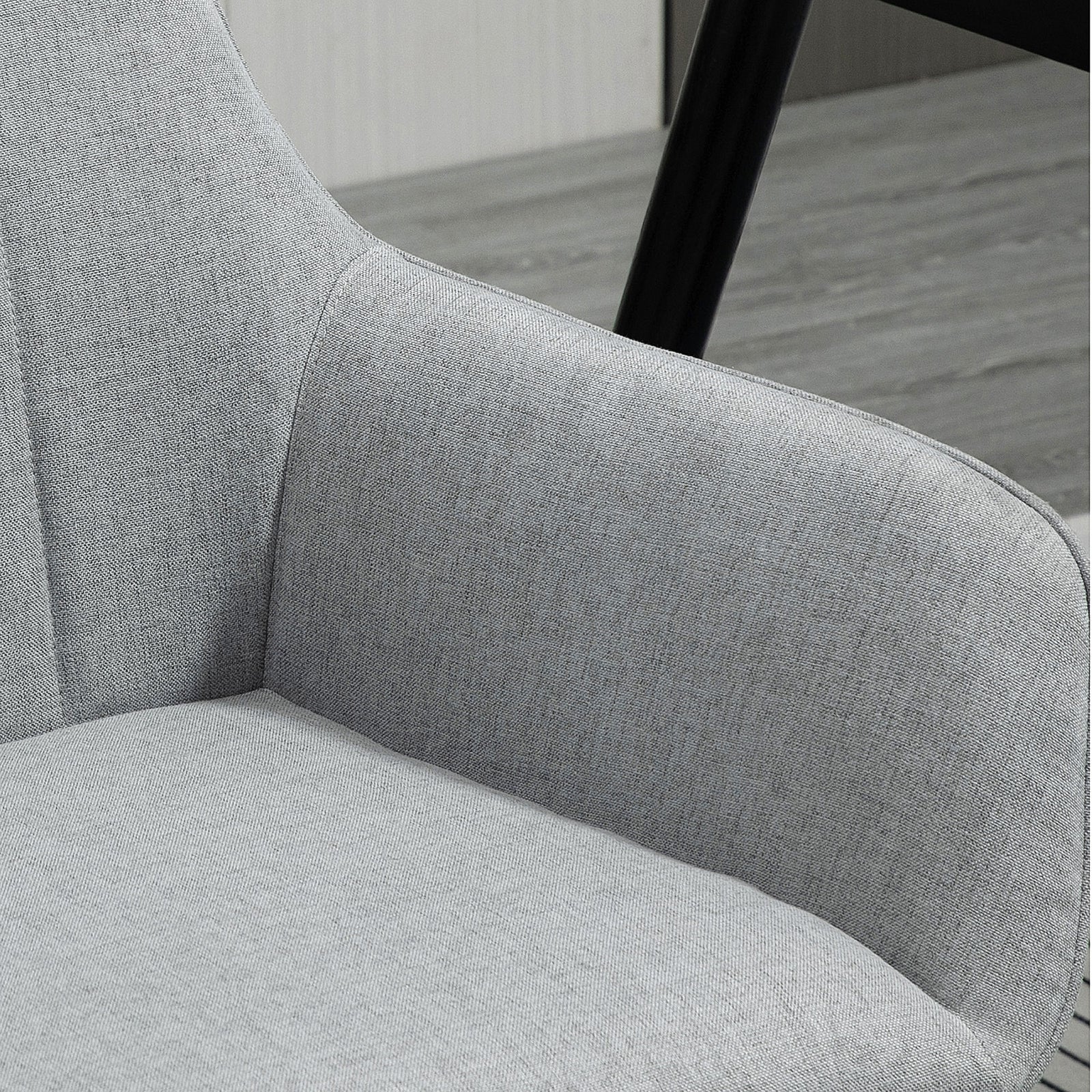 Dining Chairs Set Of 2 Linen Fabric Accent Chairs Metal Legs