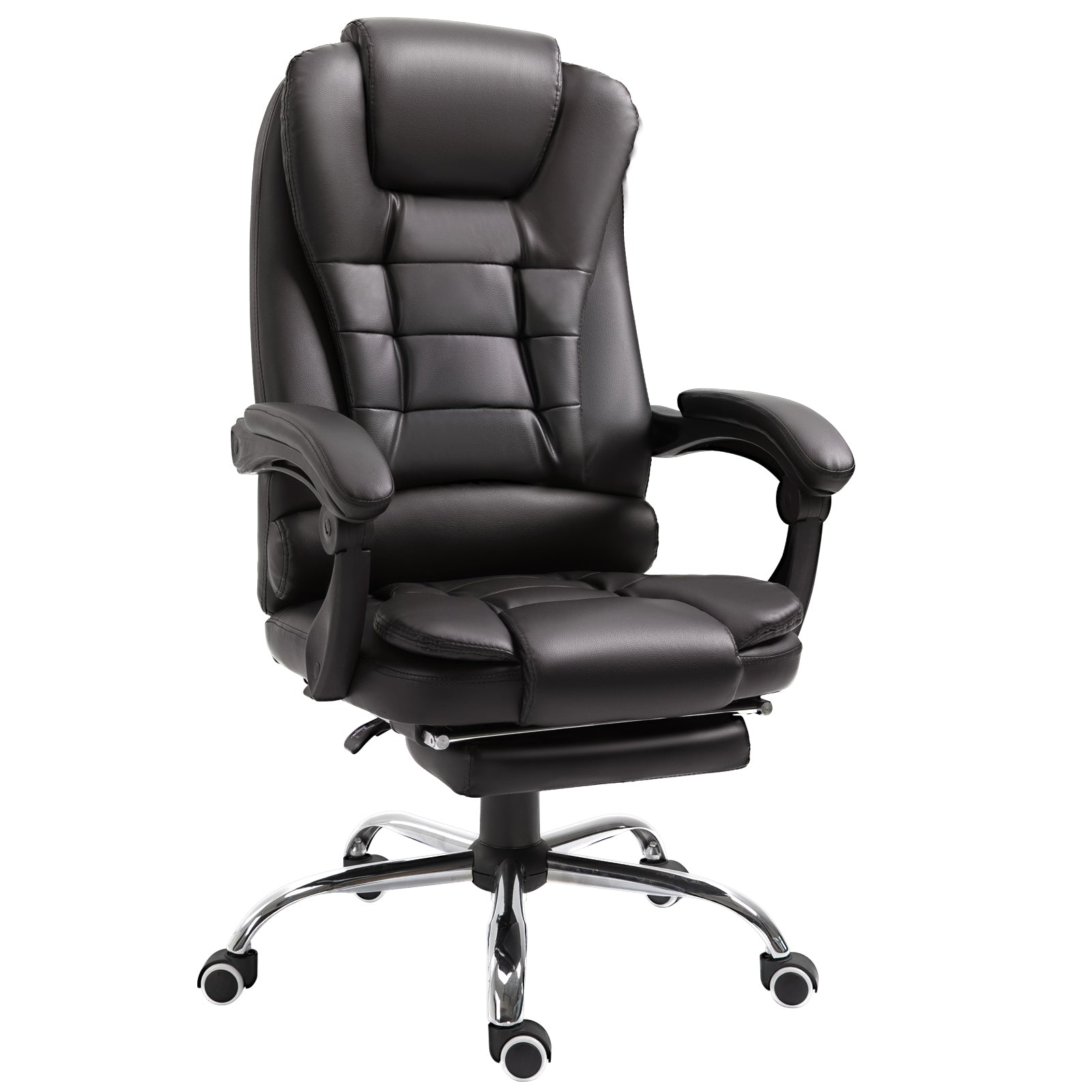 Pu Leather Executive Chair With Footrest | Brown