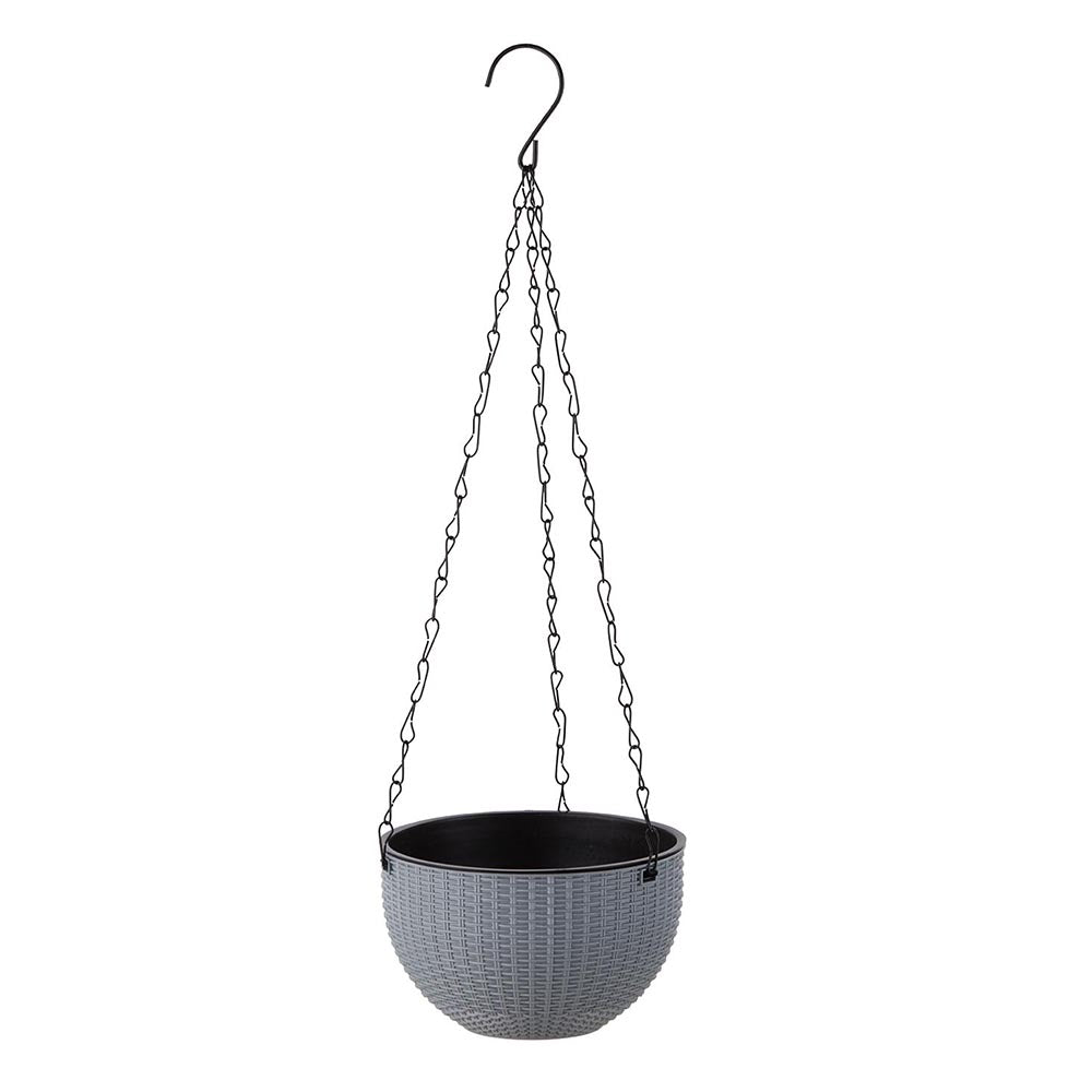 3pcs/pack Grey 16.5cm Plastic Hanging Planter Flower Baket Home Decor