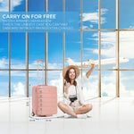 56x45x25cm Hard Cabin Suitcase - Lightweight 2-Wheel ABS Carry On Hand Luggage | Cabin | Rose