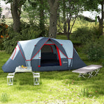 Outdoor Camping Tent For 5-6 W/ Bag, Fiberglass, Steel Frame | Gray