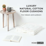 Cotton Plain Floor Cushion | 50cm x 50cm | White