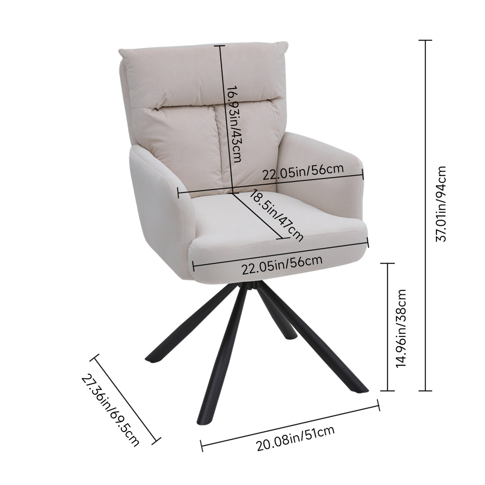 Breeins Upholstered Swivel Armchair Lounge Chair