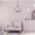 Kago Pink/grey Pendant Lamp Beautiful Hand Made Ceiling Light With A Butterfly Theme In Modern Grey And Baby Pink