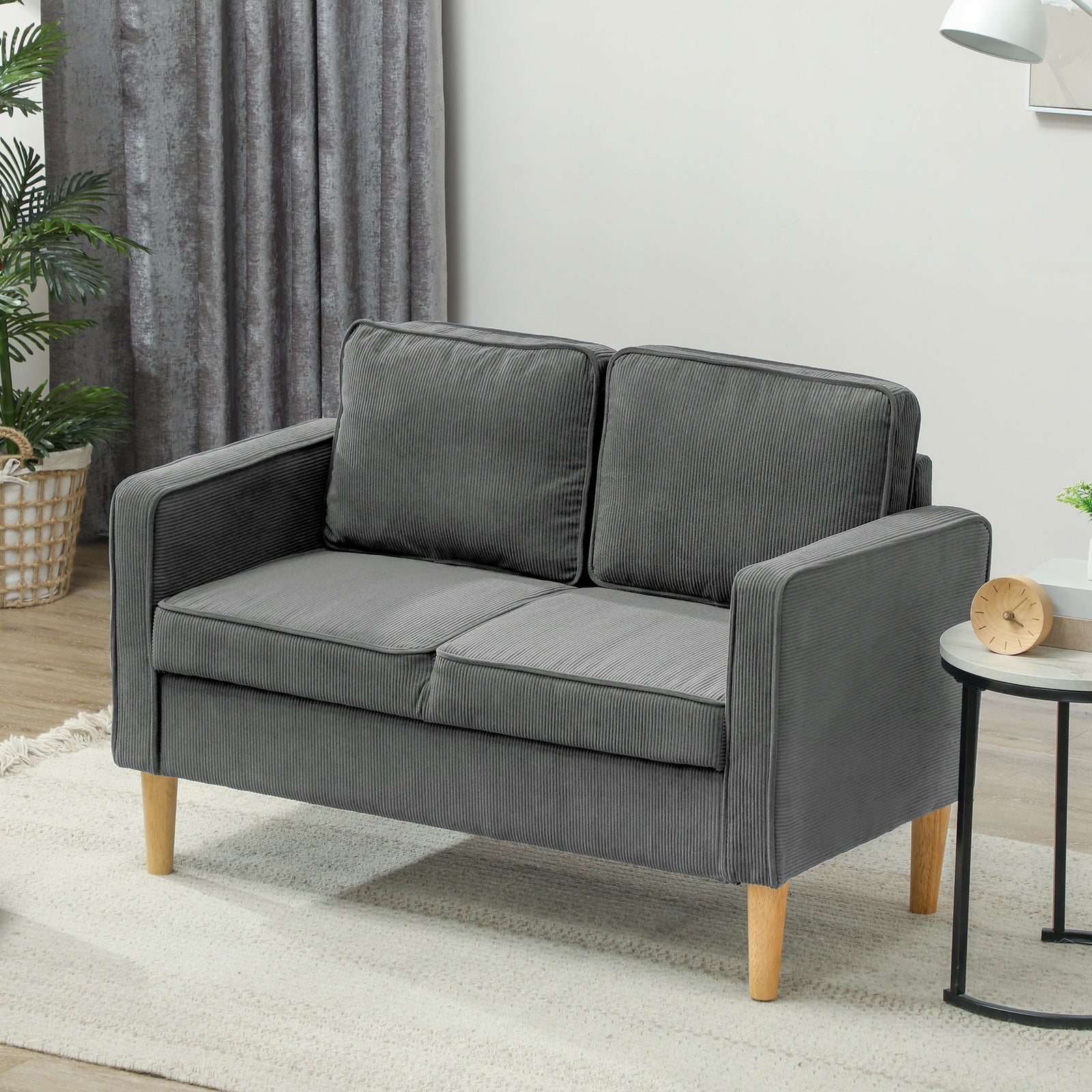 Compact 2 Seater Sofa With Under Seat Storage | One Size | Gray