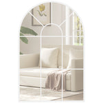 Arched Window Wall Mirror For Living Room Bedroom, 91x60cm | White
