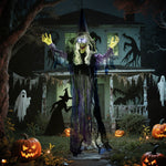 Voice Activated Halloween Animatronics Hanging Witch, Purple