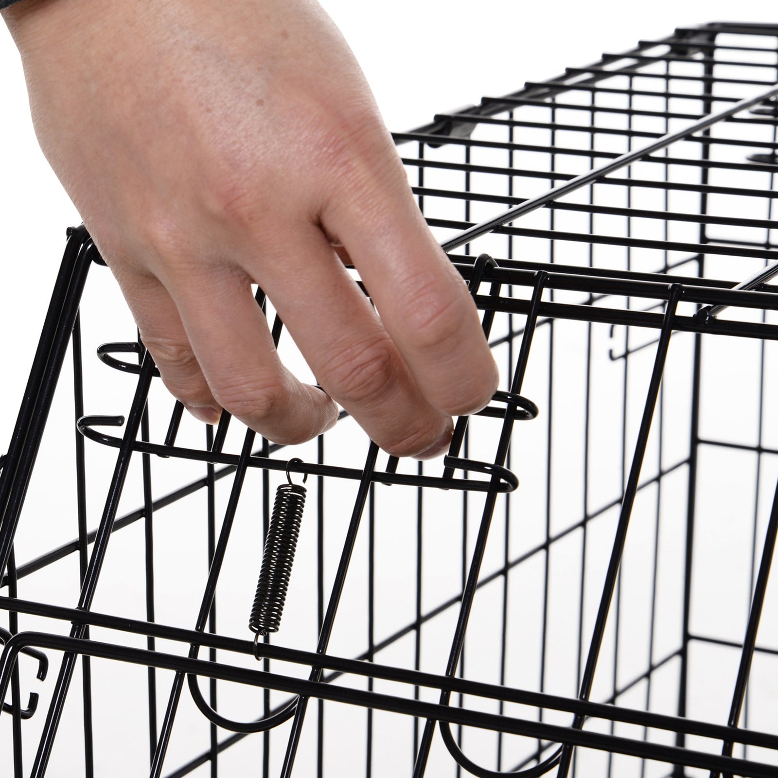 Metal Collapsible Car Dog Cage W/ Removable Tray