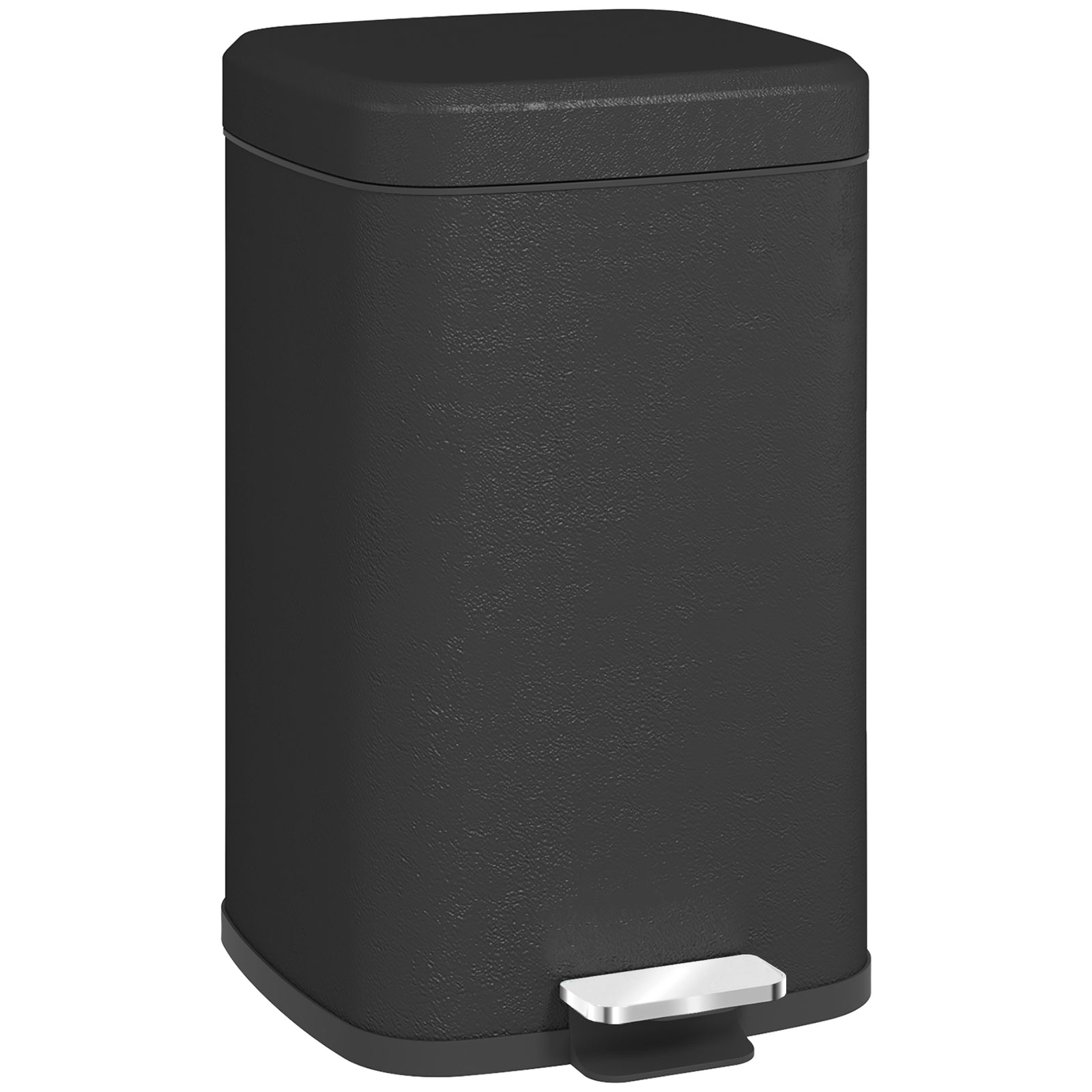 12/20l Kitchen Pedal Bin Metal Rubbish Bin Soft-close Lid | Large | Black