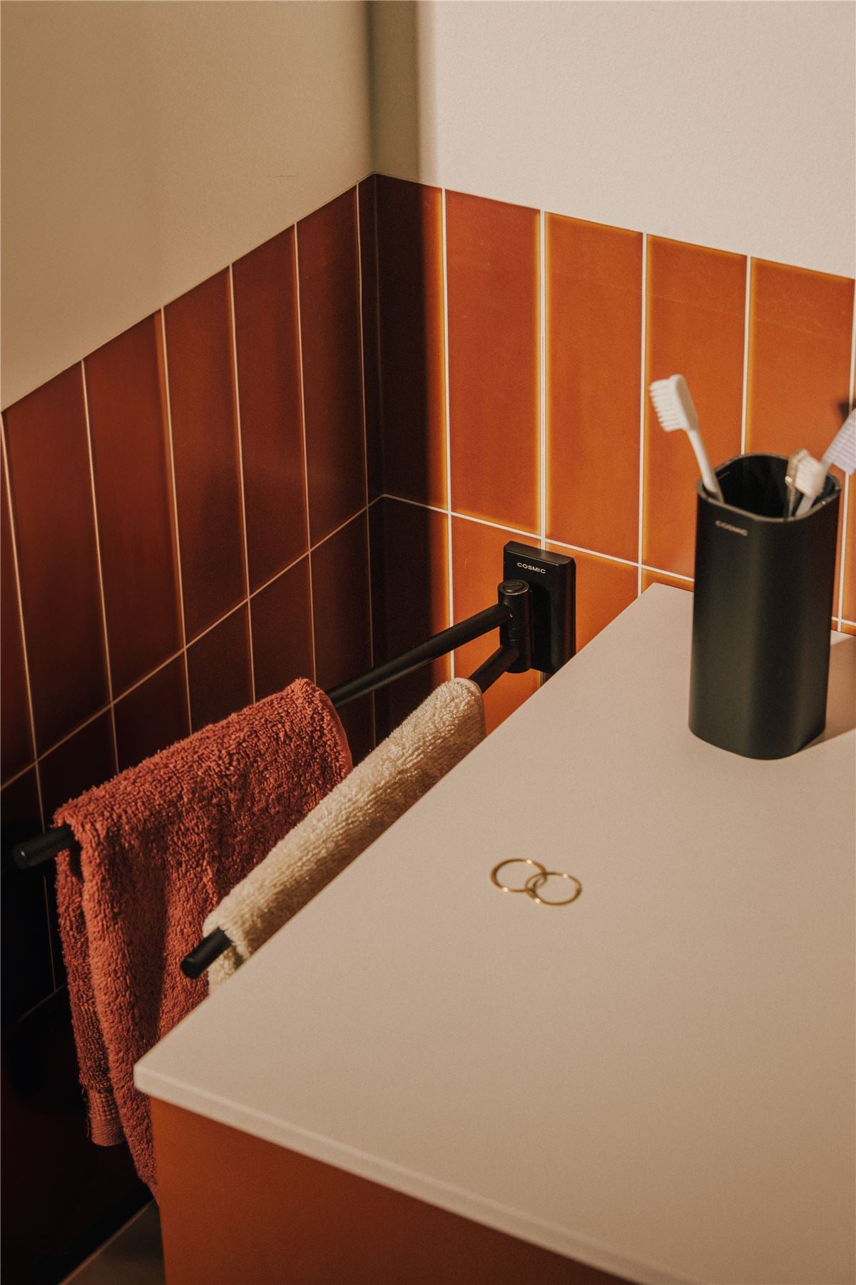 Double Towel Rail, Swivel, Easy To Install, Matt Black, Next Collection