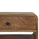 Solid Wood Avora Oak-ish Nightstand With Drawer And Open Slot