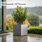 Zinc Galvanised Square Planter | 60cm x 60cm x 60cm | Silver Black