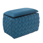Plumeo Velvet Storage Ottoman | Teal