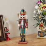 Wooden Nutcracker Soldier Figurine Christmas Ornament With Spear