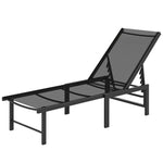 Sun Lounger, 5-level Reclining Sun Lounger Chair | Black
