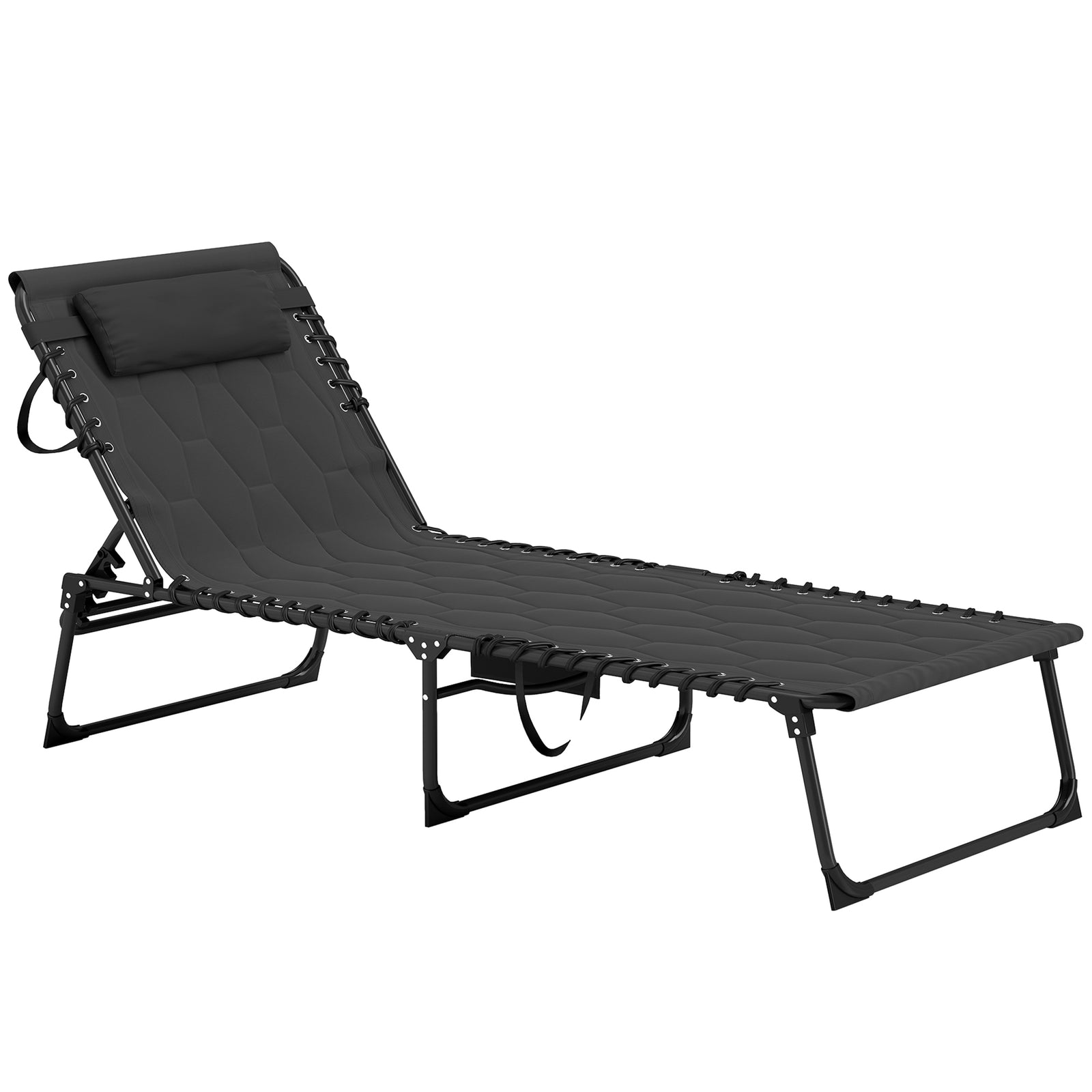 Black 5-level Reclining Sun Lounger