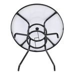 Round Garden Tempered Glass Black Marble Coffee Table - 80cm Dia X 72cm