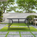 Garden Tempered Glass Wood Grain Coffee Table | Large | Black