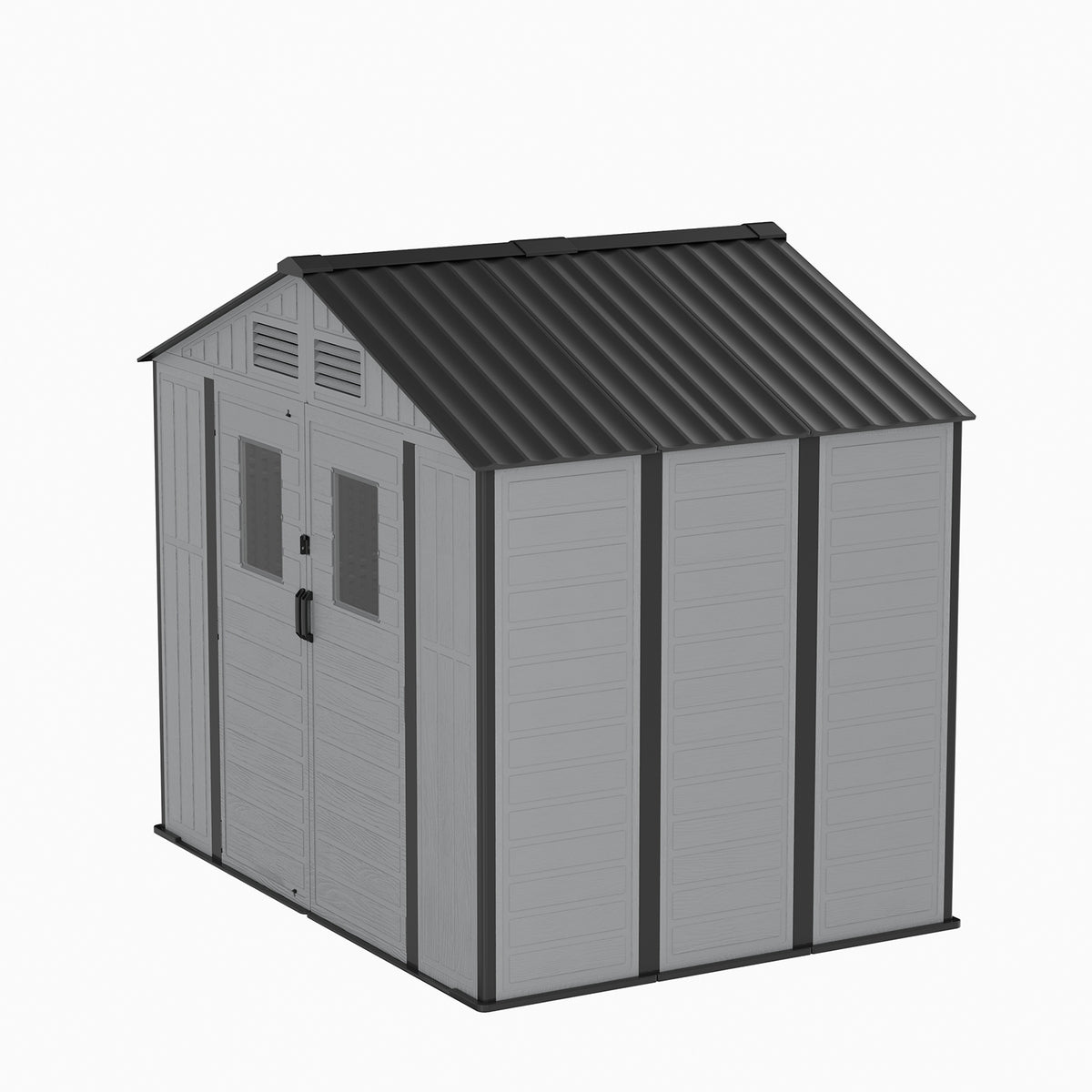 Breeins 8x6ft Plastic Garden Storage Shed With Secure Lockable Door